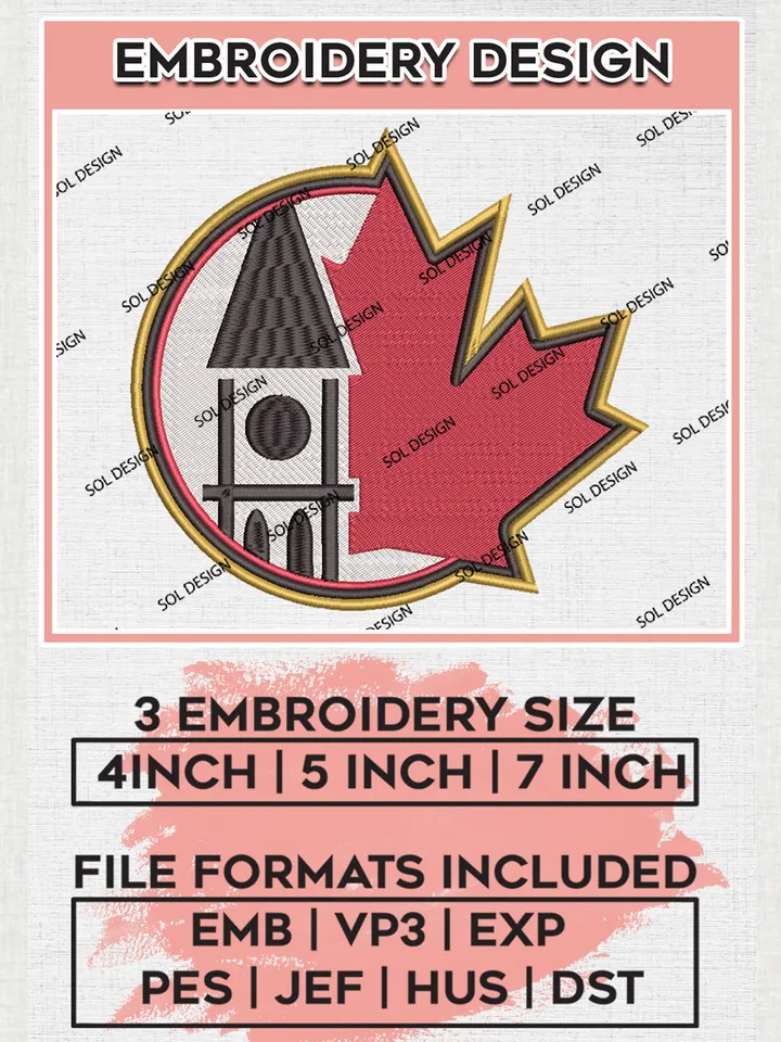 Ottawa Senators Hockey Team Logo Embroidery Design, NHL Ottawa Senators Logo Embroidery Files, Hockey Team Machine Embroidery, Machine Embroidery Design
