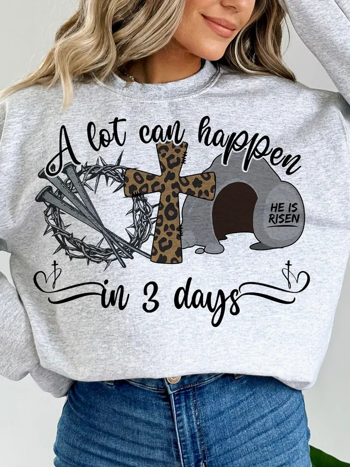 A lot can happen in 3 days Sublimation PNG, Easter png, Jesus png, Easter Christian Sublimation Designs Download hand drawn, png sublimation
