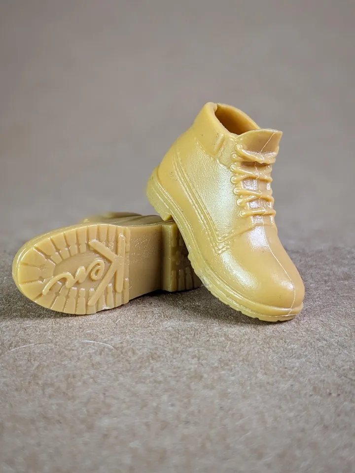 Classic mustard hiking boots for 1/6 scale male dolls