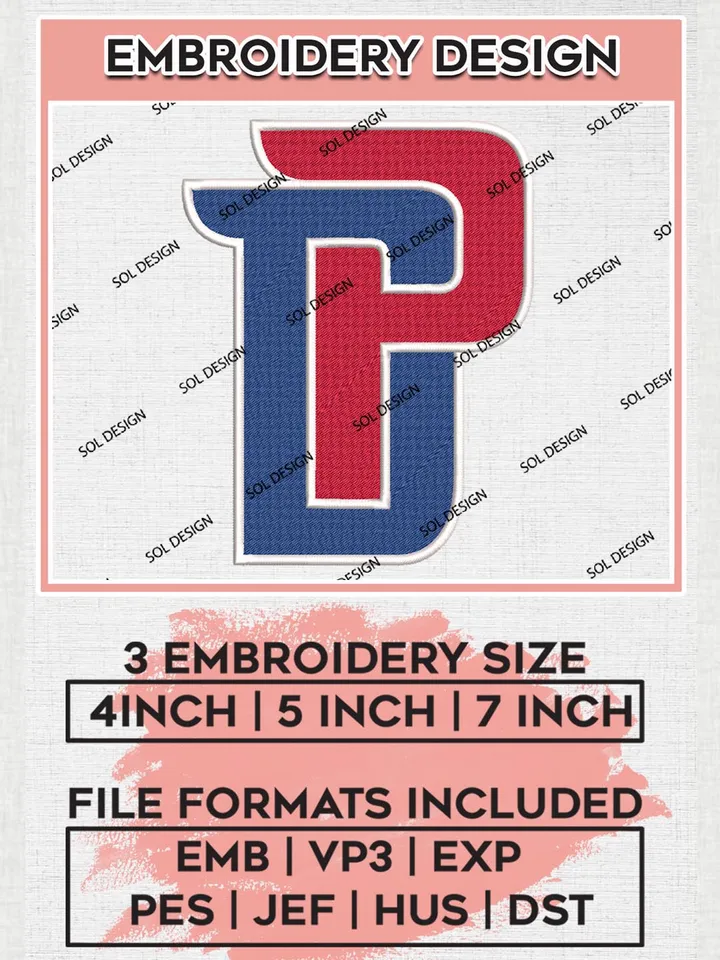 Detroit Pistons Embroidery Designs, NBA Pistons Embroidery Files, NBA Machine Embroidery Designs, NBA Embroidery Design, Machine Embroidery Design File, Instant Download