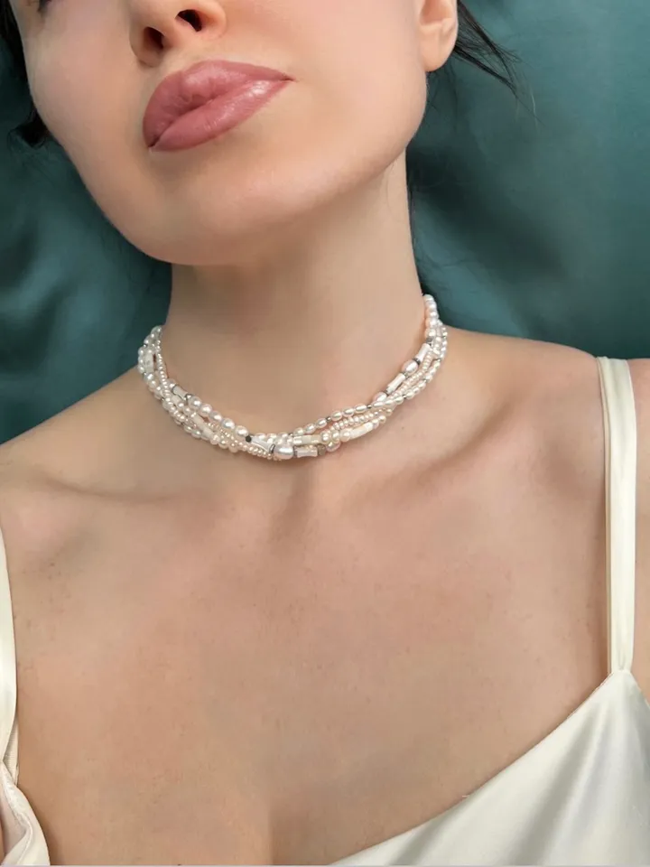 Multilayer Pearl Necklace LOVE COLLAR