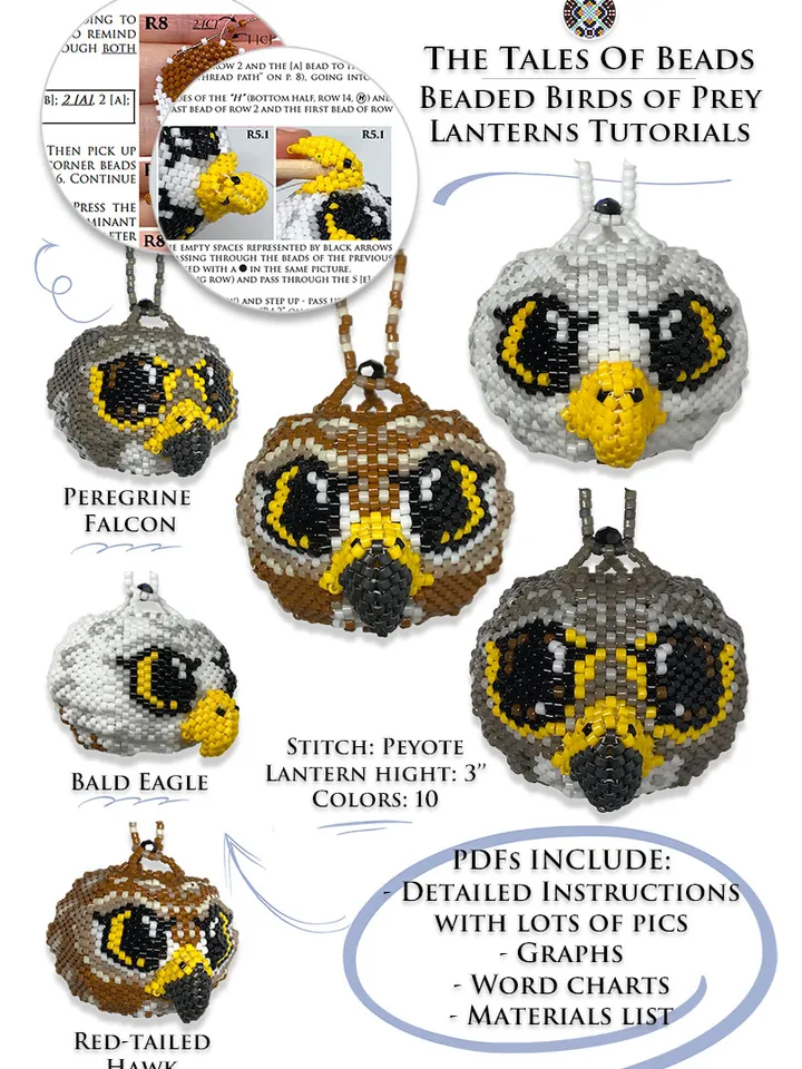 Beaded Birds Tutorials: Eagle, Hawk and Falcon Beading Patterns