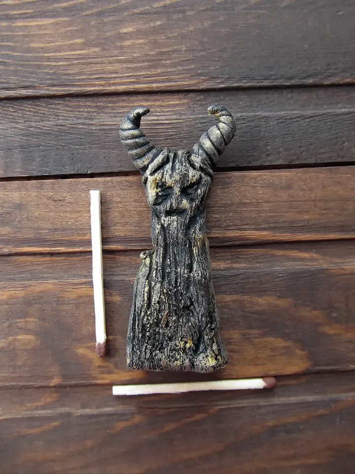 Horned God Demon Witch doll Altar pagan Decor Statue Ooak Occult Symbol Spirit Doll figurine Small pocket idol Figure board game Handmade figurine polymer clay
