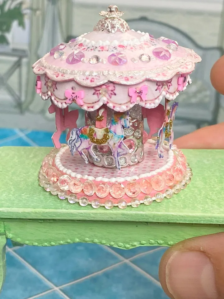 Carousel. puppet miniature. Dollhouse. Doll toy. 1:12.