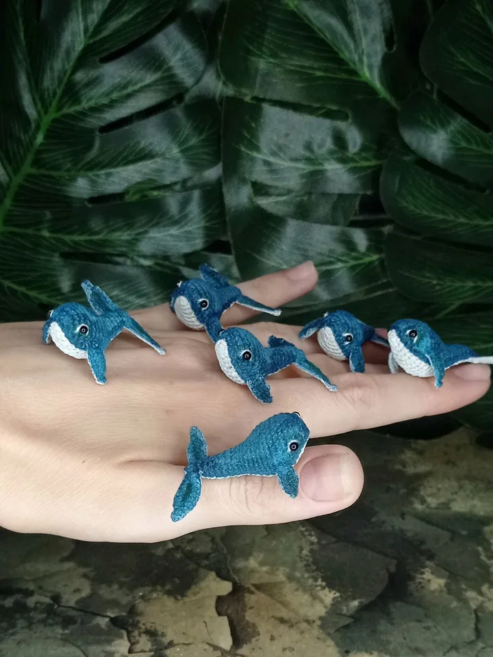 PDF crochet pattern little whale. Crochet miniature pattern. Little whale toy pattern. DIY cute toy. Pattern amigurumi