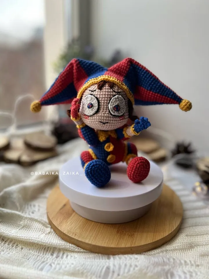 PDF Crochet Pomni Pattern, Amazing Digital Circus Amigurumi Pattern, Crochet Monster, Halloween Crochet Pattern, Amigurumi Clown
