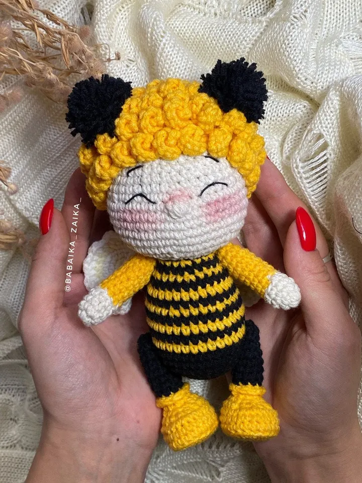 PDF Crochet Pattern Cute Baby Bee, Amigurumi bee pattern, Bee doll, Bee crochet doll pattern, amigurumi animal, Cute bee pattern