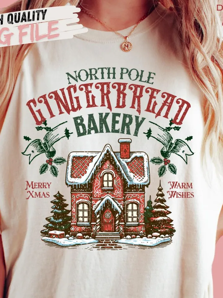 Gingerbread Christmas PNG, Christmas png, Retro Christmas png, Christmas Shirt, Gingerbread Png, Sublimation Designs, Christmas Sublimation