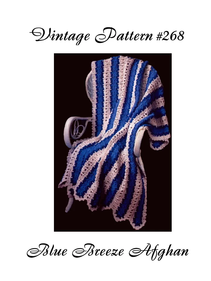 Blue Breeze Afghan Vintage Crochet Pattern 268