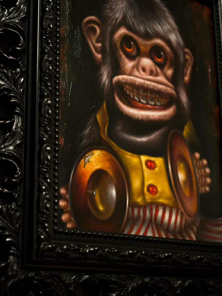 Oil painting The Monkey Jolly Chimp