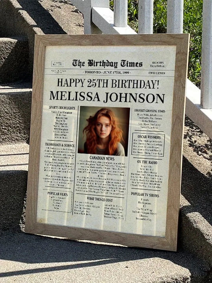 25th birthday Canada NEWSPAPER poster, 25th birthday ideas, back in 2000, 25th birthday poster, born in 2000, 2000 birthday PRINTABLE sign