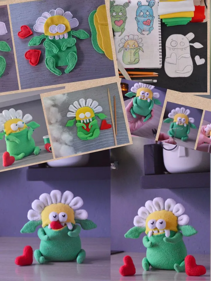 PDF Plush Toy Pattern – Fleece Flower Softie “Daisy”