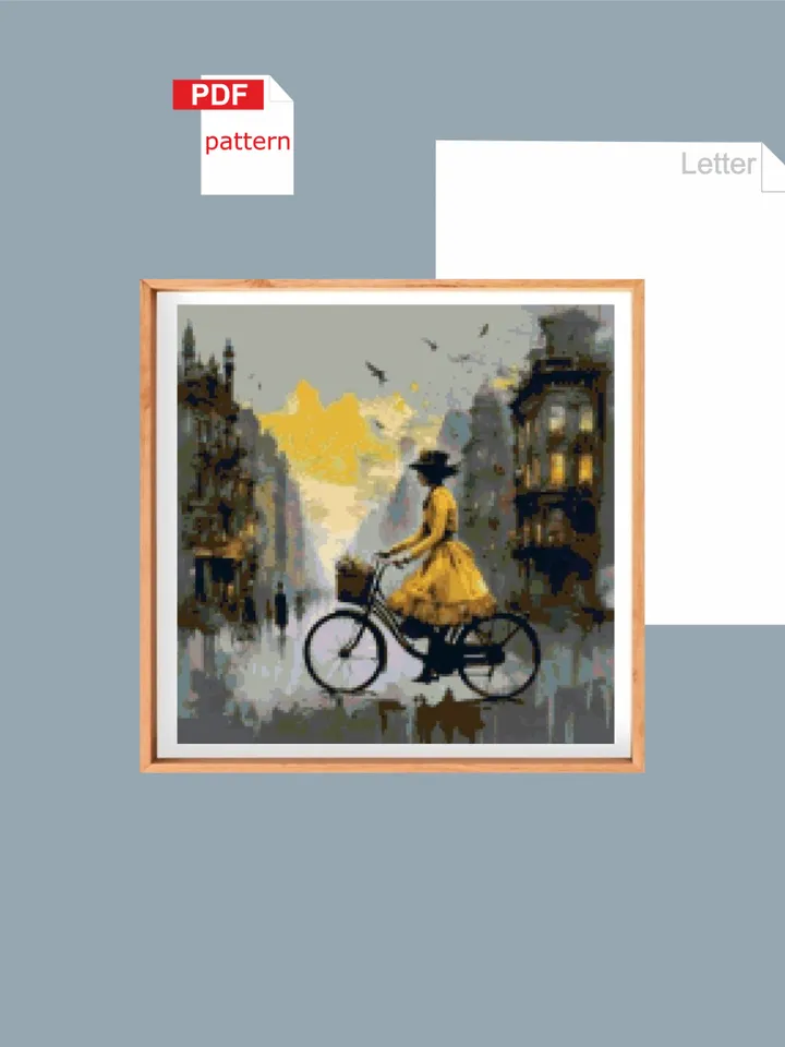 Embroidery cross stitch chart pattern Paris #1 Printsble PDF pattern