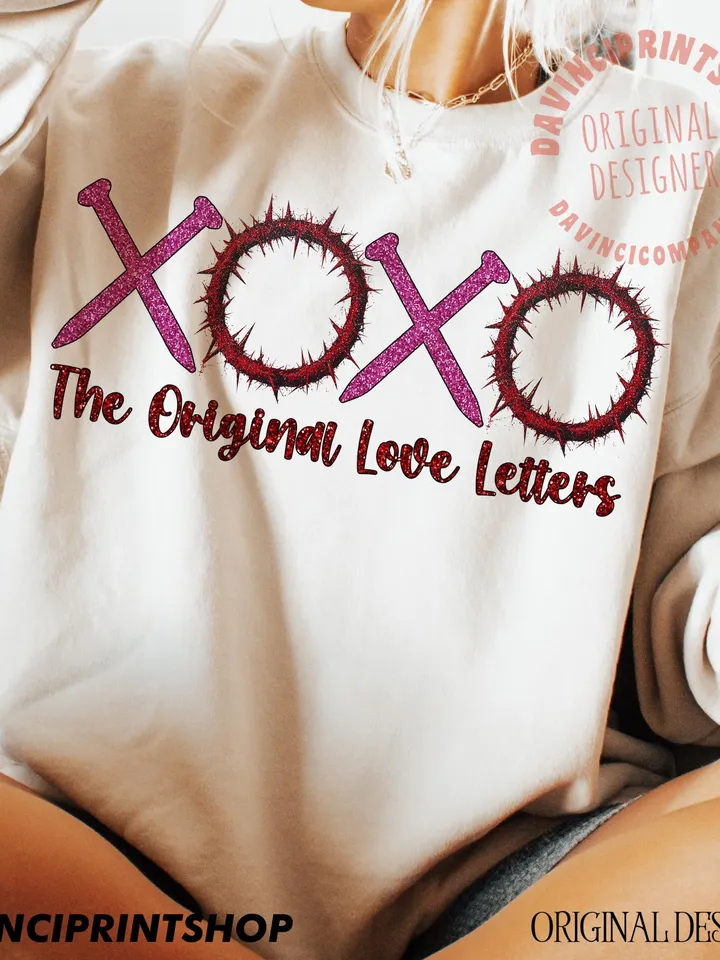 XOXO png, Thorn of crown png, Christian Valentines, Bible verse png, Glitter Valentines, Retro Valentines png, Valentines Day png, xoxo