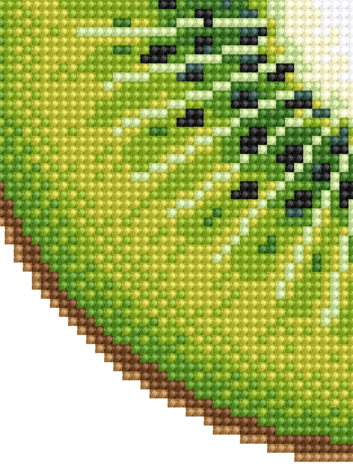 Corner bookmark kiwi fruit cross stitch pattern PDF download Kiwi cross stitch chart, Tropical fruit bookmark corner digital PDF, Vegetable food #B241