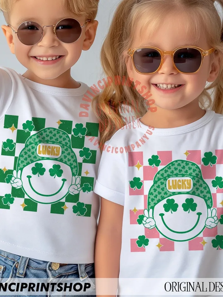 St Patricks Day Smile Faces PNG, Kid St Patricks png, Retro Groovy St patricks png, Toddler St patricks png, St patricks png, Shamrock png