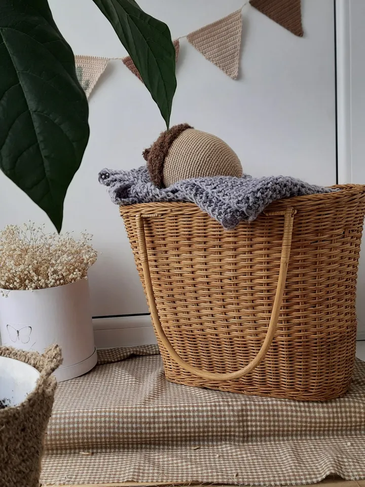 Stuffed biege acorn toy for Home decor. Acorn in Scandinavian style. Decoration of apartments and houses. Universal gift