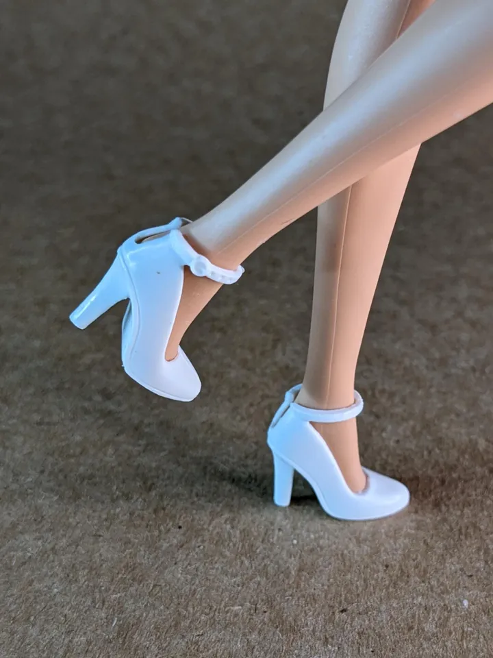 White high heel shoes for 1/6 scale female dolls