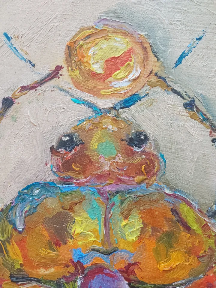 Oil painting on canvas "Scarab Beetle" 25x35cm (10x14inch) TO ORDER