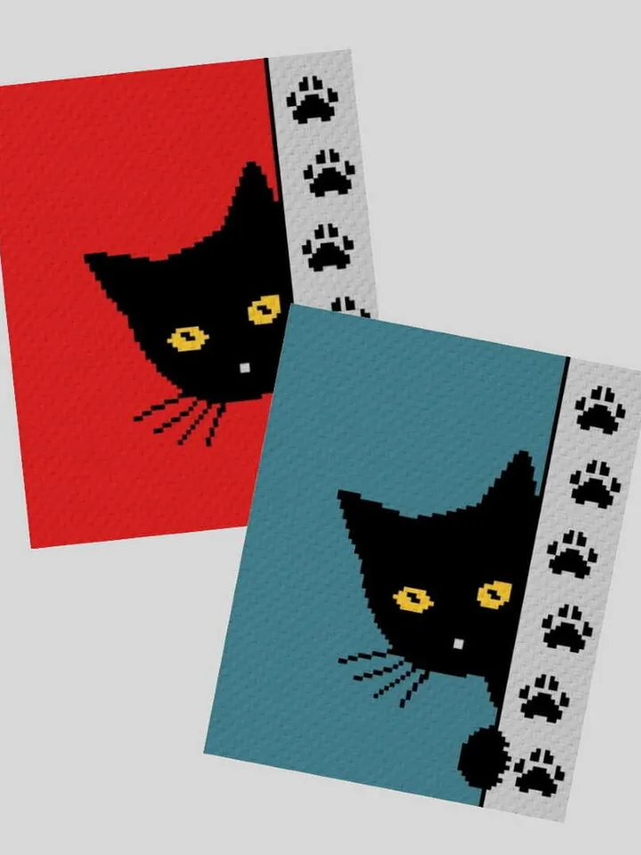 Black Cat Crochet C2C blanket pattern PDF
