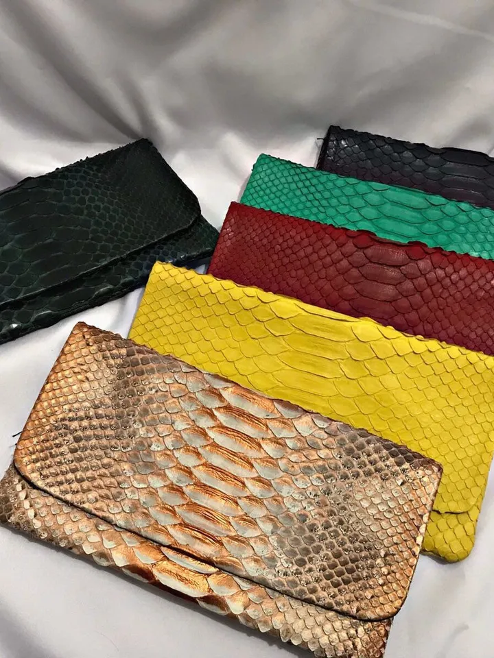 Genuine python skin small clutch/wallet | exotic leather bags | handmade purse woman | small evening clutch