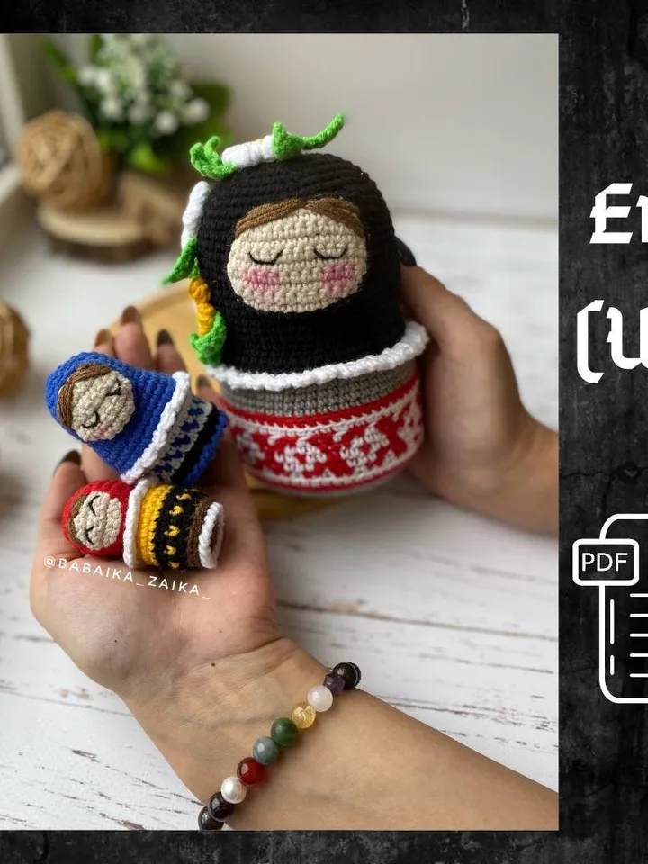 PDF Matryoshka Crochet Pattern Crochet Amigurumi Doll Pattern PDF Stuffed Toy Pattern English Pattern Amigurumi toy Crochet Matryoshka Doll