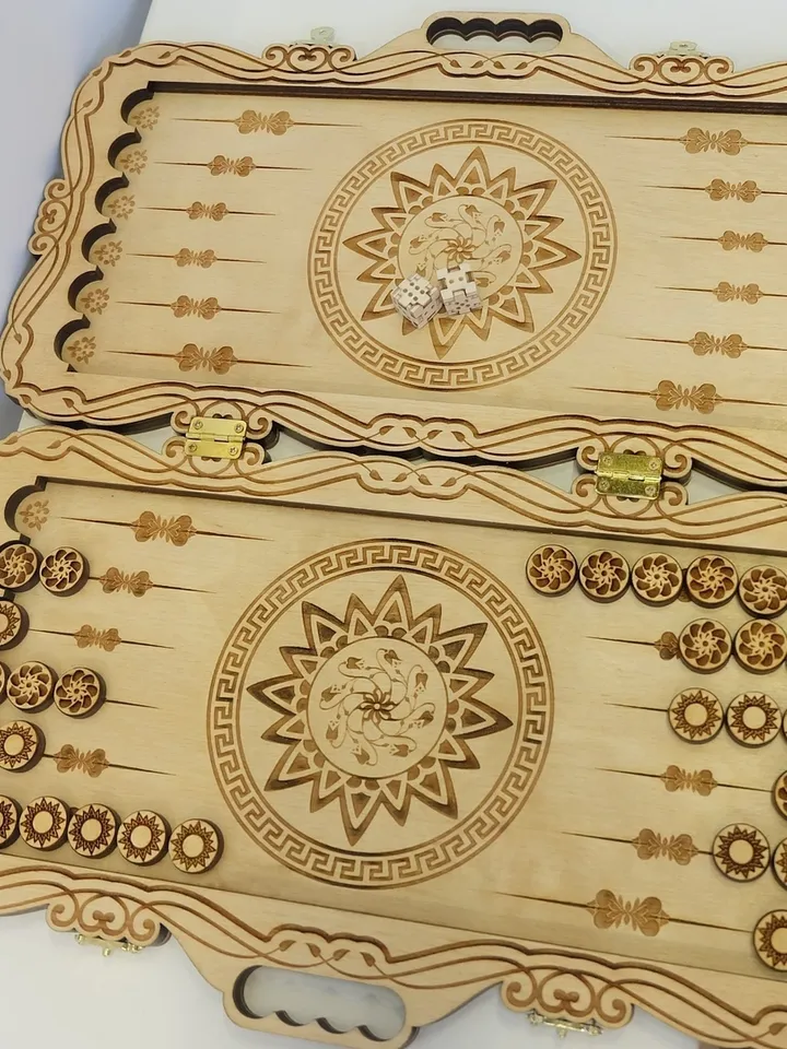 Digital Template Cnc Router Files Backgammon Cnc for Wood Laser Cut Pattern