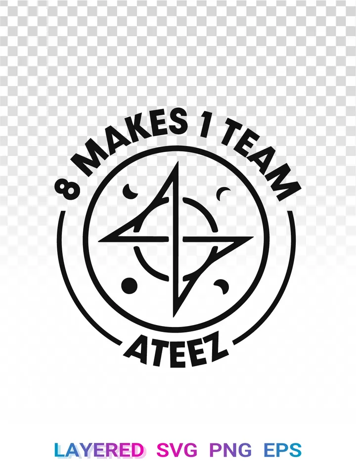 ATEEZ Logo PNG, 8 Makes 1 Team SVG, ATINY K-pop Clipart