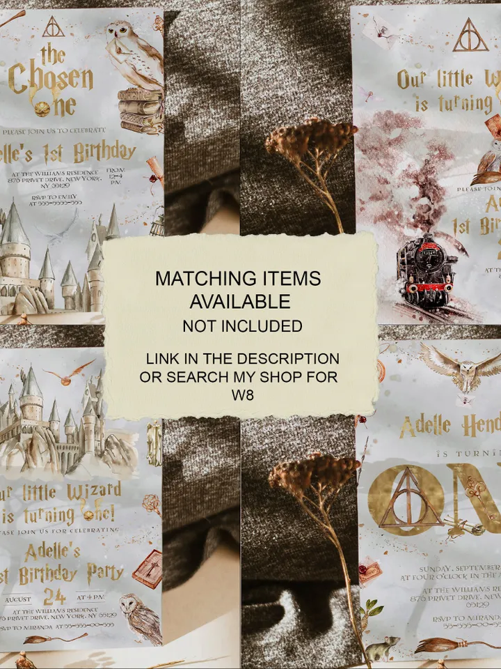 The Chosen One Birthday Party; Photo Banner Wizard Birthday Party; Magic School 1st Birthday; Editable Wizarding World PhotoProp Banner; W8