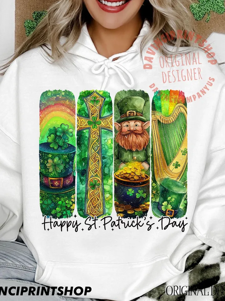 Retro St Patrick's Day PNG, St Patrick's png, Lucky png, Shamrock PNG, Irish Png, Leprechaun Png, Clover png, Green day, Digital Download