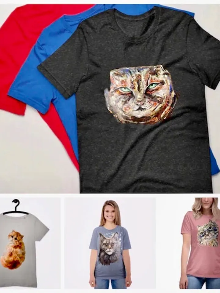 Mystery cat Unisex Sweatshirt made with my original unique mix media painting,cats t shirts, unique designer shirts,gifts for her.