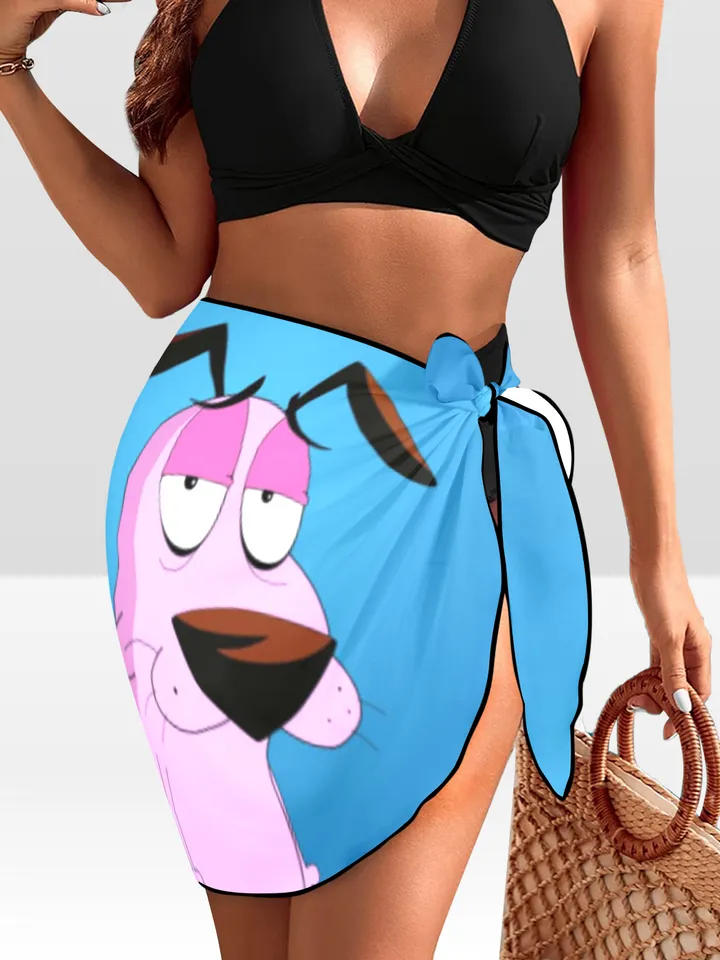 Courage The Cowardly Dog Beach Sarong Wrap