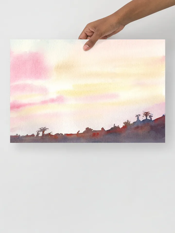 Landscape Watercolor Wall Art Print Forest Trees Art Landscape Wall Art Mountain Poster Watercolor Landscape living Room Print still Life