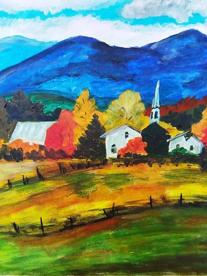 painting rustic landscape wall decoration rustic landscape impressionism