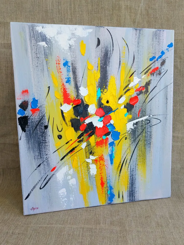 Abstract oil painting "Motion" 40x35 cm\ 16x14 inches.