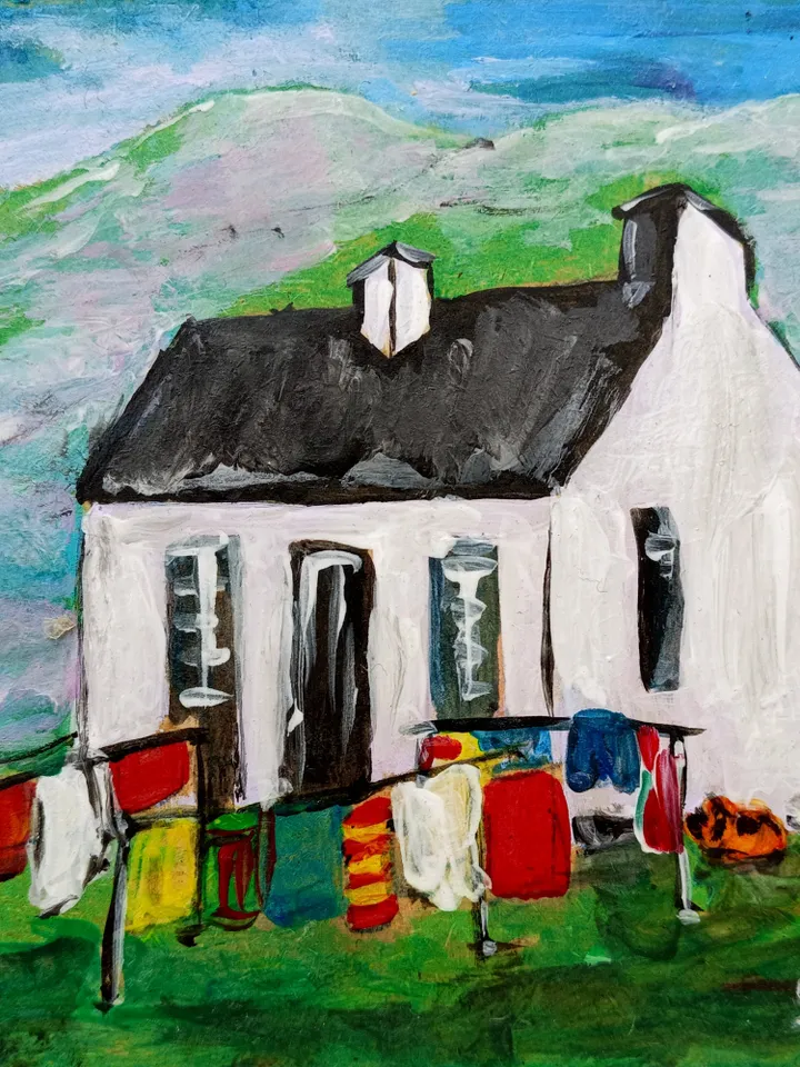 Scotland Art Original Small Oil Painting House Portrait Scottish Art Highland Painting Landscape Painting Scotland Gifts Cheap Original Art