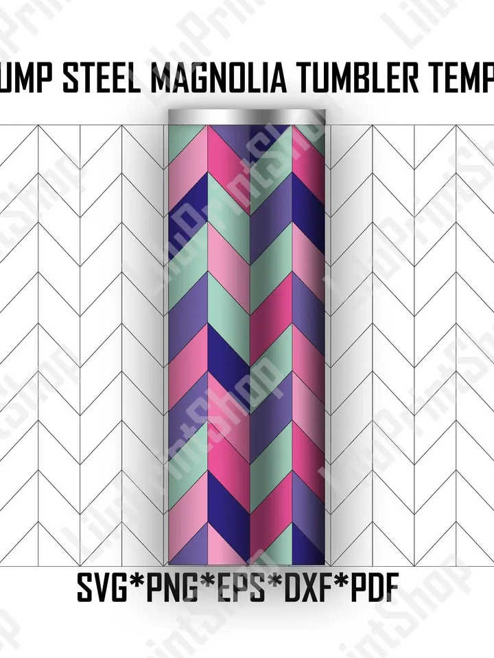 Tangram tumbler Template SVG for Plump Steel Magnolia tumbler 24 oz Tangram cut file instant download