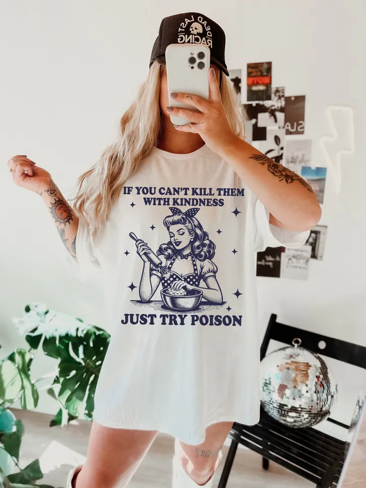 Kill Them With Kindness SVG PNG, Trendy Vintage Retro Housewife Funny Sarcastic Sublimation Design TShirt Mug Tote png SVG Cut File Download
