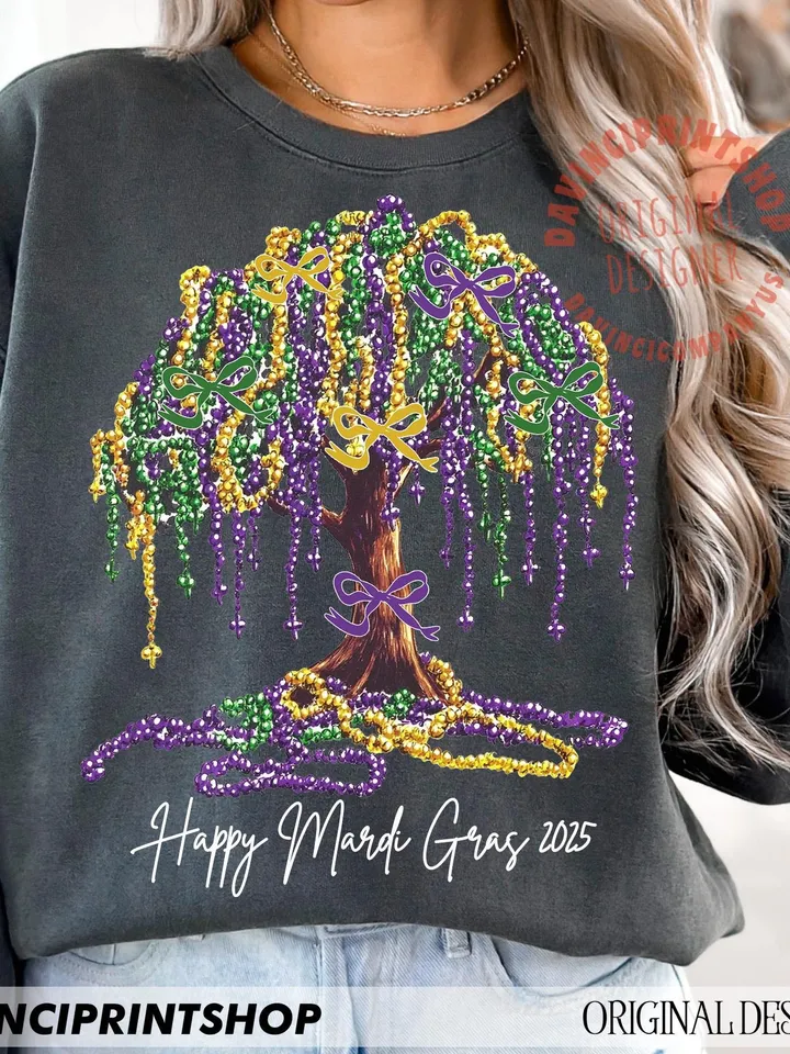 Coquette Mardi Gras Tree Png, Mardi Gras Beads png, Mardi Gras png, Mardi Gras Bead Tree, Mardi Gras Carnival Png, New Orleans, Fat Tuesday