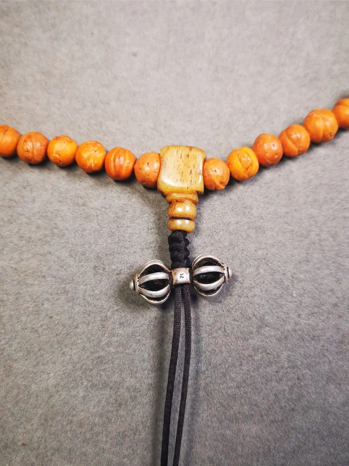 Gandhanra Handmade Sterling silver Tibetan Vajra Amulet Pendant for Mala,Prayer Beads,Jewelry Accessories,0.95"