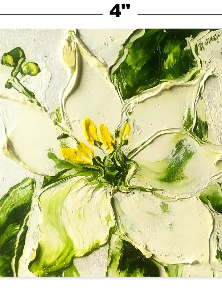 Lily Painting Flower Original Art Impasto Painting 4x4 painting Floral Small Painting by ArtProkopaloSv