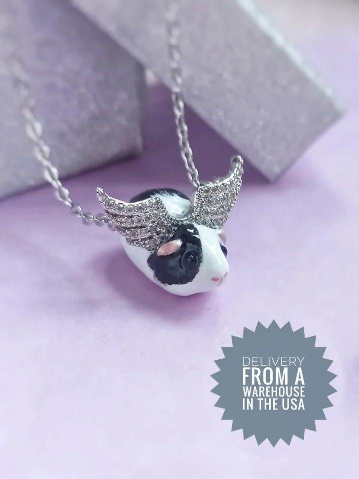 Handmade guinea pig angel necklace (US discount)