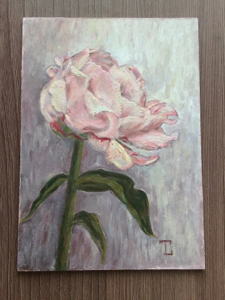 "Peony", oil painting, impasto, original wall art, flower, floral