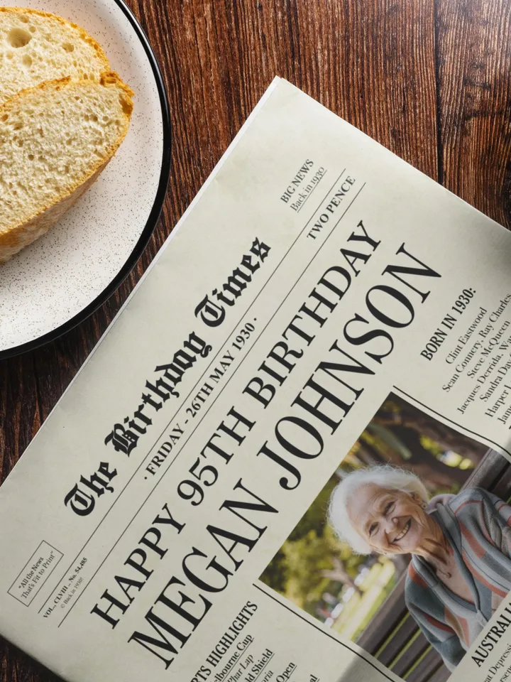 95th Birthday Australia Newspaper poster gift, 1930 Personalized Printable , 1930 Australian facts, 95th Birthday Decoration Back in 1930