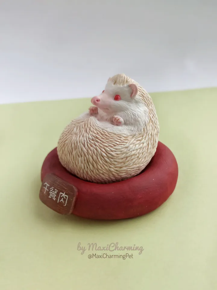 Hedgehog sculpture portrait from photo
