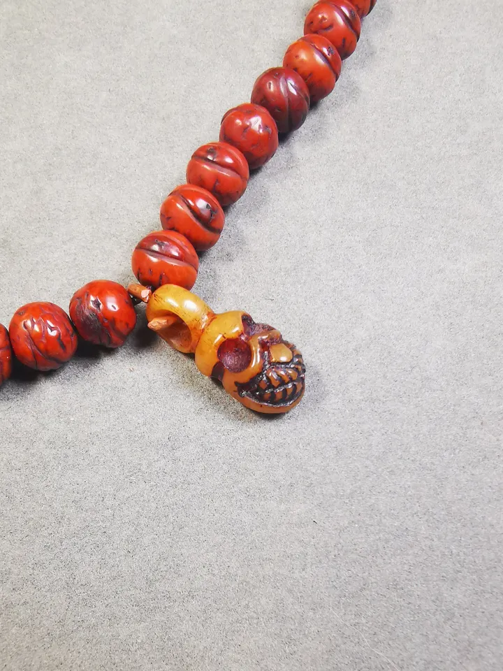 Yak Bone Carved Skull Bead Clipe Pendant for Mala,Prayer Beads Accessories,Gandhanra Tibetan Amulet
