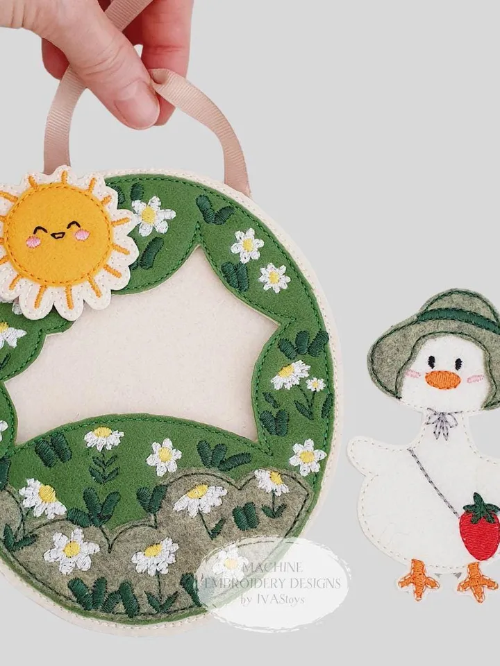 ITH Goose Handbag Embroidery Design & Play Guide PDF, Felt Bird Purse Pattern for Kids, 5x7 Hoop Toy File