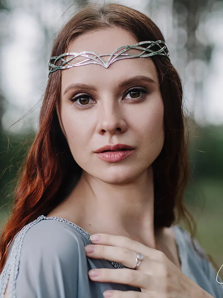 Sorceress diadem fantasy legends Tiara Elven Crown boho romantic Wedding Headpiece Celtic medieval elven Queen Viviane