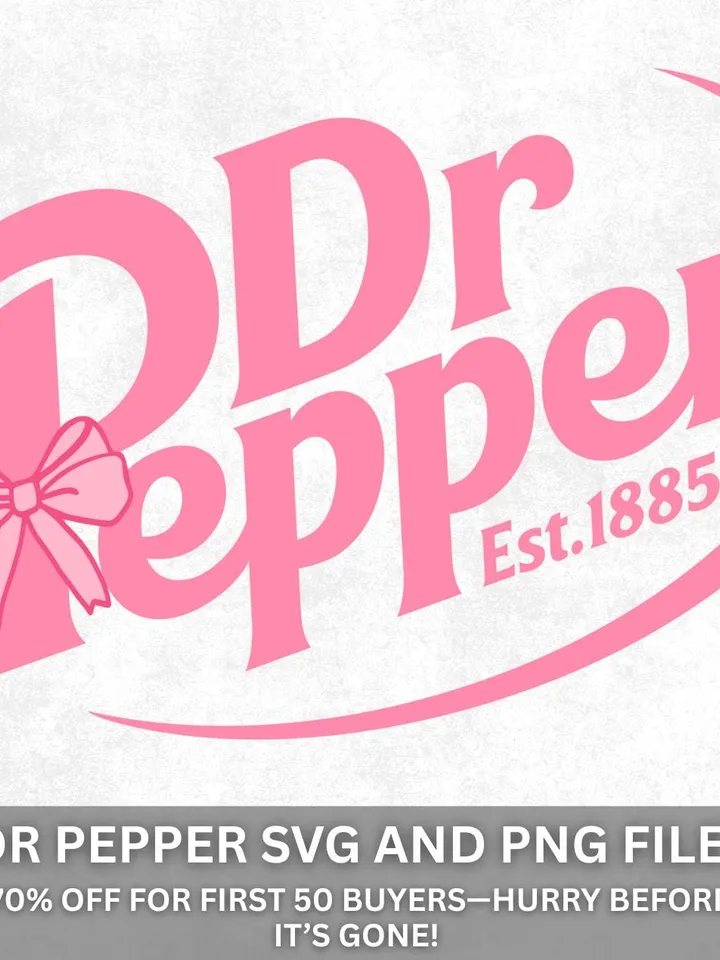 Dr Pepper svg, Pink Coquette Png Clipart, Dr Pepper Pink Bow Png, Dr Pepper Pink Bow Graphic, Commercial Use, Digital Download