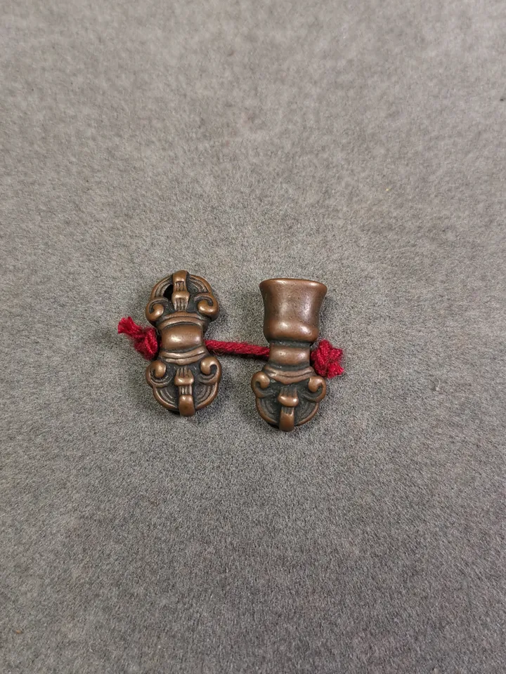 Gandhanra Handmade Tibetan Amulet Pendant,Mini Vajra and Dorje Bell, Mala Marker Bead Accessories, Made of Red Copper